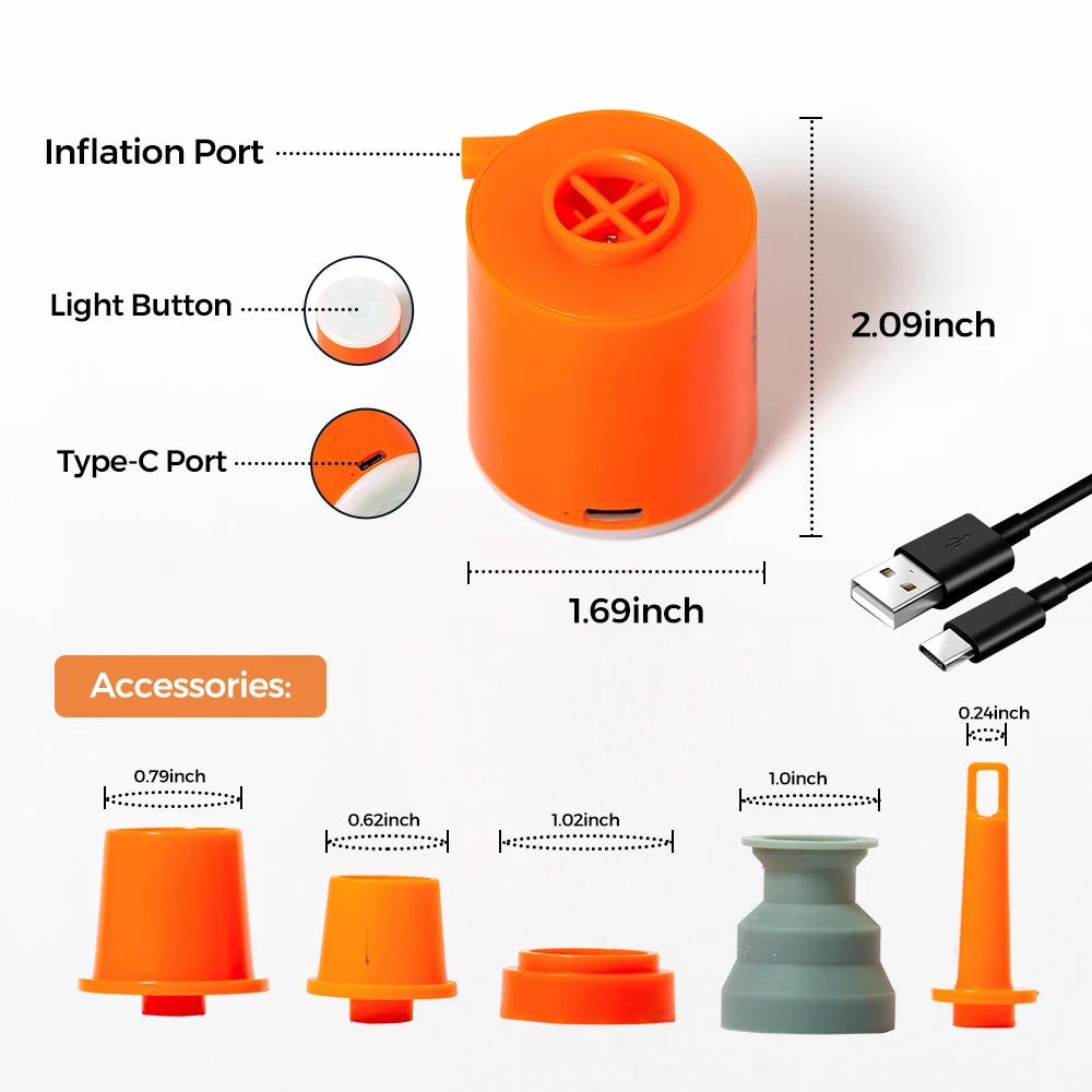 Portable air pump for outdoor camping