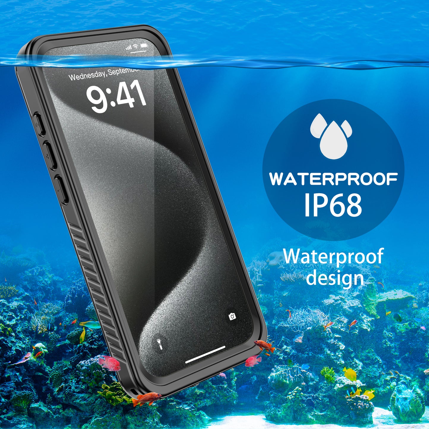 for iPhone 13/14/15 Series Case, IP68 Waterproof Dustproof Shockproof Case,with Built-in Screen Protector,Real 360 Full Body Shockproof Protective Phone Case