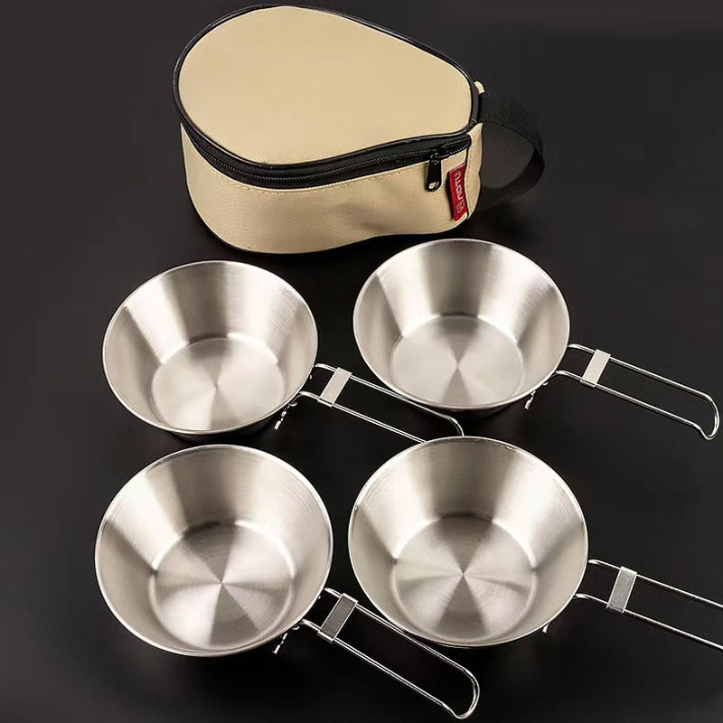 Travel Stainless Steel Cups Set