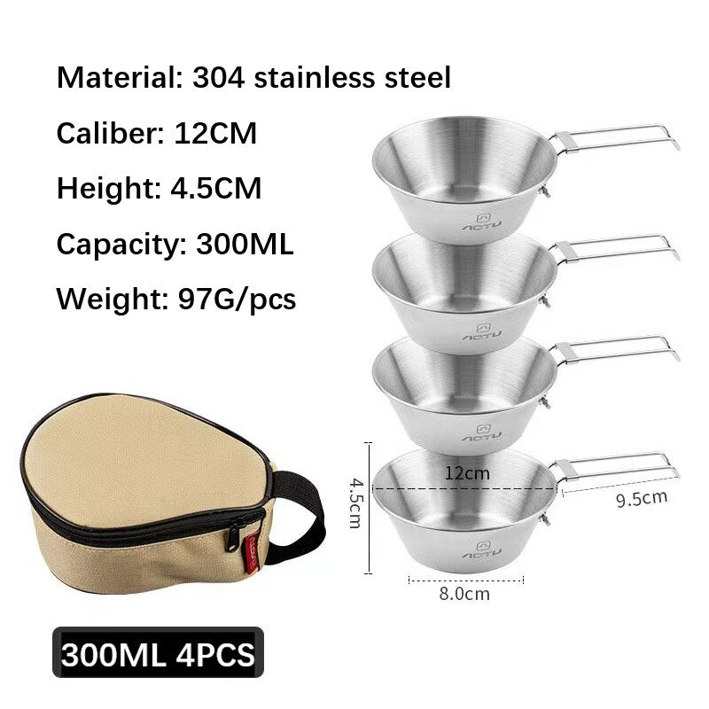 Travel Stainless Steel Cups Set
