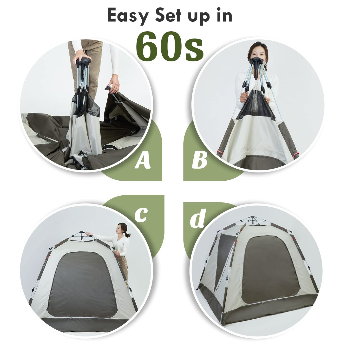 Pop up tent 4 Person Family Camping & Hiking