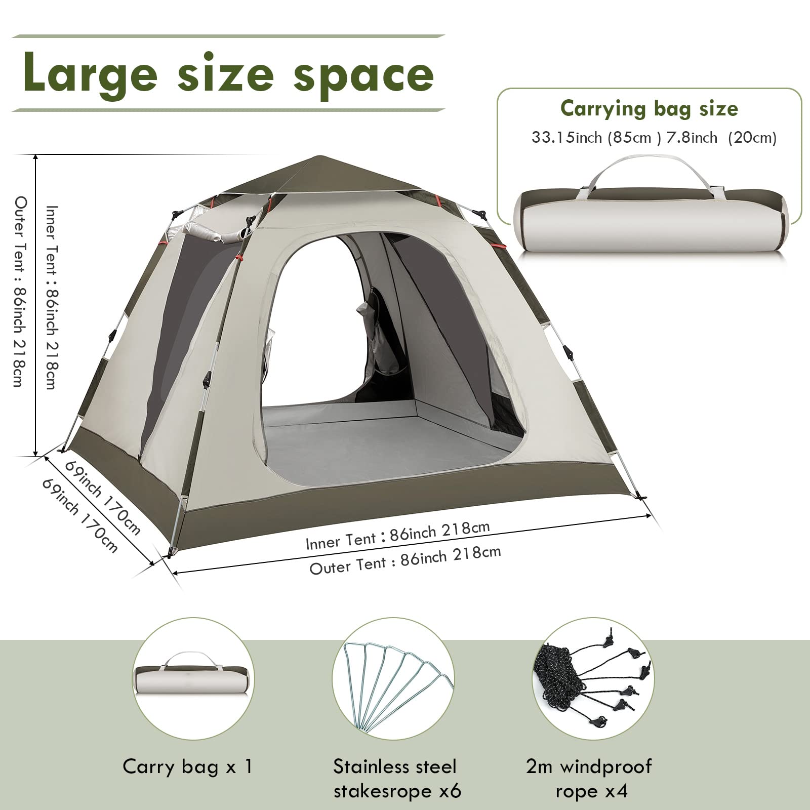 4 person hotsell tent size