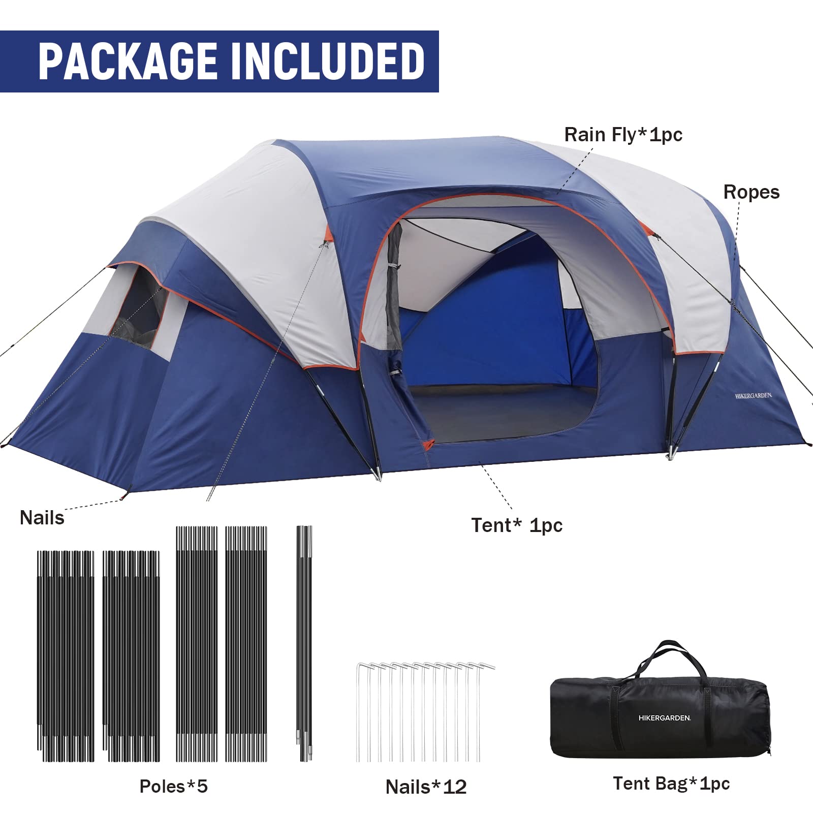 10 Person Camping Family Tent yumecamping