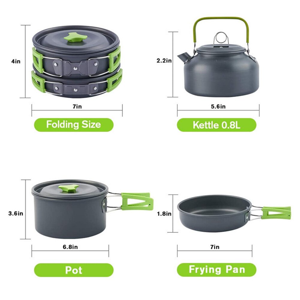 Camping equipment pots and pans